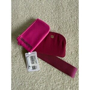Lululemon Dual Pouch Wristlet - Sonic Pink/Pomegrante/Black - NWT